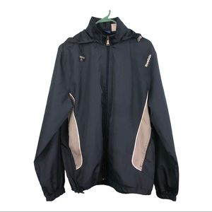 Reebok navy blue windbreaker with full zip…
